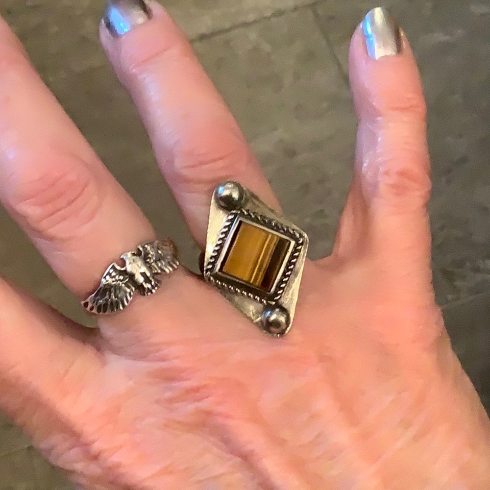 Ring , tiger eye ; 6.5 - Picture 3 of 8